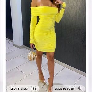 Yellow midi dress